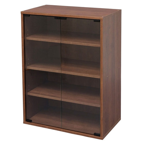 Iris Plaza CGK-6035 Collan Series Custom Rack, Bookcase, Cabinet, Storage, Shelf, Chest, Glass, Width 23.2 x Depth 13.8 x Height 32.9 inches (59 x 35 x 83.6 cm), Brown