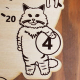 Yamato Kogei YK18-003 CATS Clock N, Size: Approx. W 10.8 x D 1.8 x H 13.2 inches (27.5 x 4.5 x 33.5 cm)