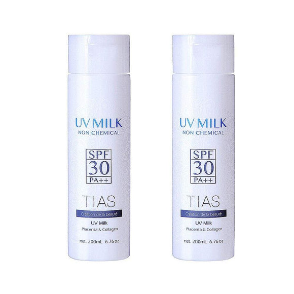 Sunscreen Large Capacity Non-Chemical UV Protection Milk 200ml x 2 Set UV Cream TIAS SPF30 PA++ No UV Absorber