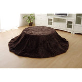 Ikehiko Corporation Round Kotatsu Futon, Single Item, Filament Thread, Filament Thread, Philip Round, Brown, Approx. 78.7 inches (200 cm), Round (Thin Layer)