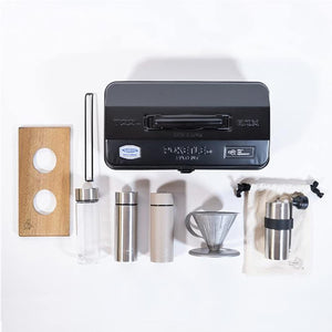 POKETLE COFFEE KIT Coffee Kit, Coffee Dripper Set, Mini Bottle, Coffee Mill, Tsubamesanjo, Outdoor (Black)