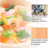 TIKUSAN Wooden Hangiri Sushi Rice Mixing Tub PP Band Japanese Sushi Bowl Sushi Oke (10.6 inch)