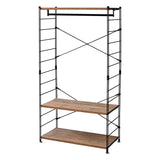 Yamazen MWSW-16803(ABRSBK) Wooden Hanger Rack, Total Load Capacity 220.5 lbs (100 kg), Adjustable Hanger