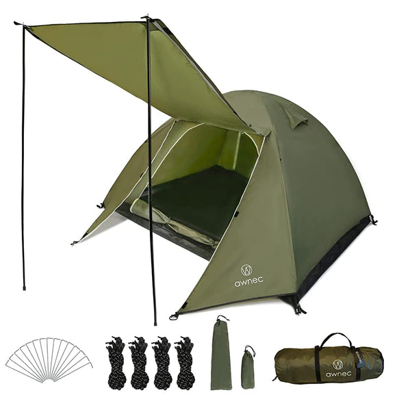 AWNEC tents 2-3 people for 2-3 Paul Dome tent Japanese brand solo tent Camp touring tent Khaki waterproof waterproof waterproof windproof windproof UV cut for 2 people