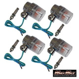 MADMAX MM11-0057-C-4 UNIVERSAL ROUND EUROPEAN TURN Signal, Clear, Includes Mounting Stays, Set of 4