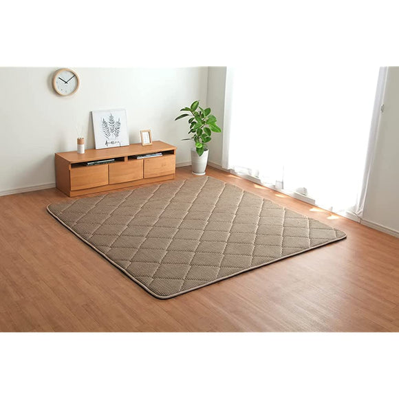 Ikehiko Corporation #4958949 Rug, Carpet, Corduroy, Grand, Beige, Approx. 72.8 x 118.1 inches (185 x 300 cm), Rectangular, Large, Soundproofing, Voluminous, Thick, Solid Color
