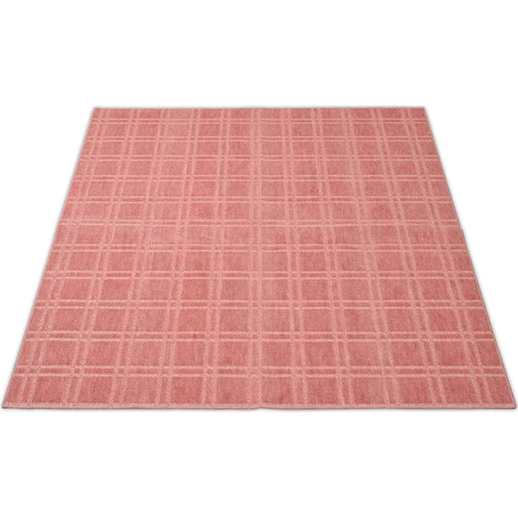 1134000440601 Checkered Antibacterial Carpet, Edoma 6 Tatami Mats, 102.8 x 138.7 inches (261 x 352 cm), Rose