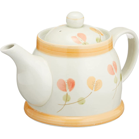 Two-Color Flower Pot with Plenty of Pouring Pot, Teapot, Capacity: Approx. 20.3 fl oz (600 ml), Includes Tea Strainer