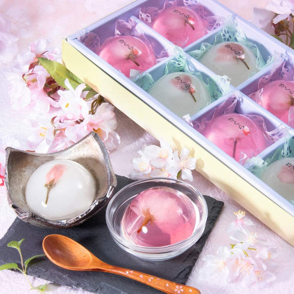 Somikaan Mochimochi Kuzuzakura and Tsururun Sakura Jelly Small Domestic 2 types 8 Sakuhana Fruit Box