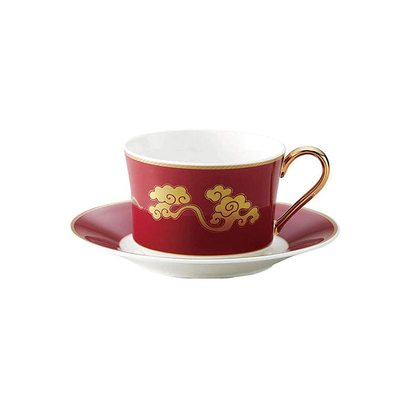 Noritake KT93686/N-116L Noritake Cup & Saucer (Coffee Tea), Tang Chang & Tianping Daumun, 1 Serving, Red