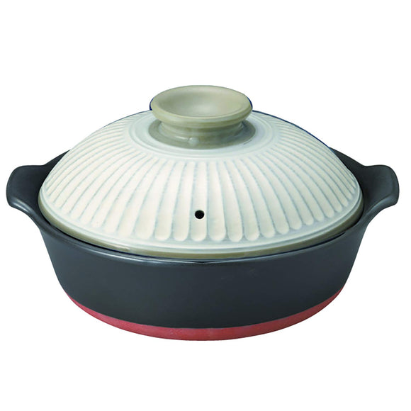 Banko Ware 18223 18223 Steamed Pot, No. 9, IH Compatible, 0.6 gal (2.4 L), Chrysanthemum Flower, Powder Pull, Made in Japan