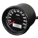 Motorcycle Mechanical 240 km/H 60 mm LED Speedometer Black Body/Black Panel