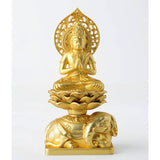 Buddha Statue, Fudenbisattva, 5.9 inches (15 cm) gold plated/24 kilograms Buddhist Hideyun Makita Original Sculptor_(Birth of Tatsu/Sisei Year), Zodiac, Takaoka Copper ware (Fugenbosatsu)