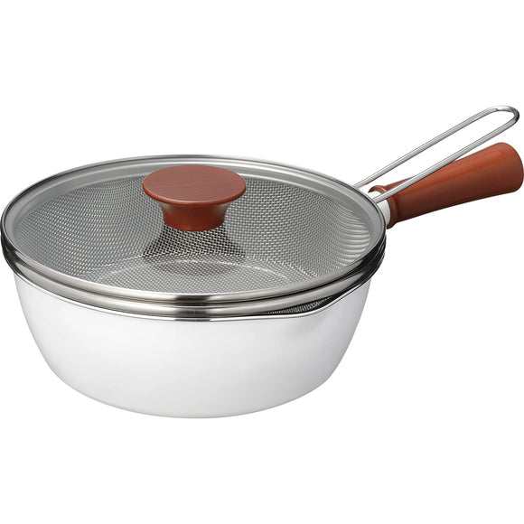 Wahei Freiz Tomay Dolce RB-2165 7-in-1 Multi Frying Pan 8.7 inches (22 cm) with Lid for Baking, Boiling, Steaming, Frying, Stiring, Hot Drainer, Induction and Gas Compatible