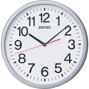 Seiko Clock KX229S Wall Clock, Office Type, Radio, Analog, Silver, Metallic