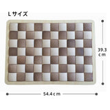 Diatomaceous Earth Tile Bath Mat, Pure Flair White x Brown, Large