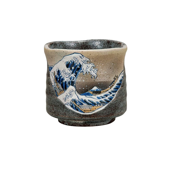 Maruyone K4-653 Kyuyaki Oyu Cup Hokusai Great Wave Off Kanagawa