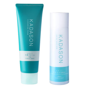 KADASON Facial Cleansing Foam & Ceramide Lotion Set (120ml Each / Oily Skin) Oily Skin Non-Oil Skin Care Moisturizing (Made in Japan)