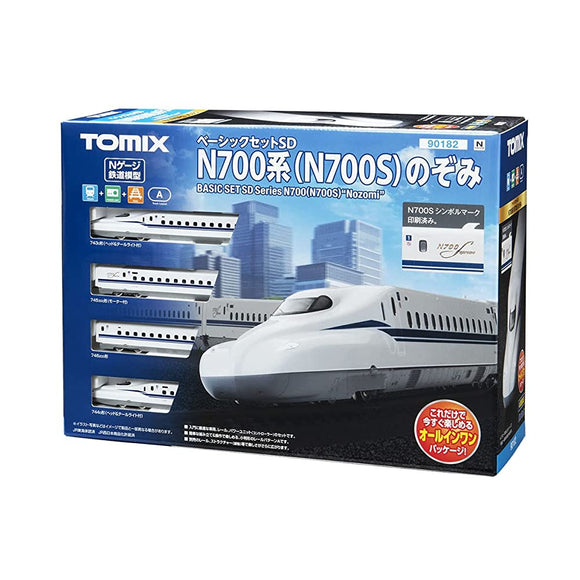 TOMIX 90182 N Gauge Basic Set, SD, N700 Series, (N700S) Nozomi Railway Model, Introductory Set, White