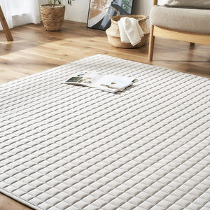 Iris Ohyama ORG-M1818 Quilted Rug, Carpet, Rug, Heathered Sheeting Fabric, For Summer, 72.8 x 72.8 inches (185 x 185 cm), 2 Tatami Mats, Total Thickness: Approx. 0.6 inches (1.5 cm), Quilted, Washable,