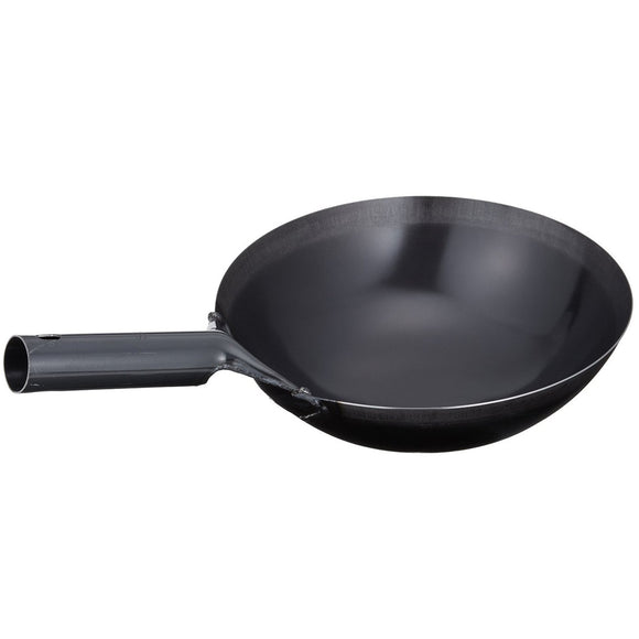Wakabayashi Industrial Iron One-Handed Wok (Plate Thickness: 0.05 inches (1.2 mm)), 11.8 inches (30 cm)