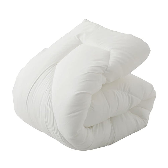 Nishikawa SEVENDAYS AB07660580 Comforter, Single, Washable, Antibacterial, Odor Resistant, Mite Resistant, All-Season, Warm, Big, Toray FT Batting, Produces Less Dust, Fluffy, Soft, Solid Color, White