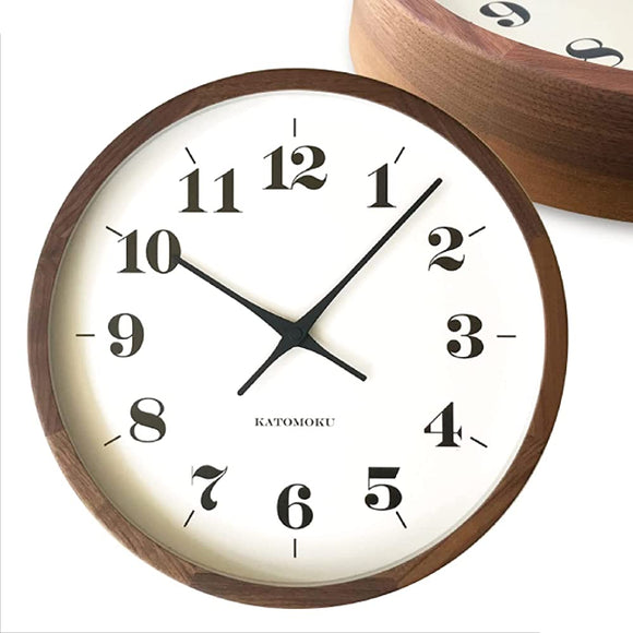 KATOMOKU muku clock 12 Walnut Radio Clock Continuous Second Hand Movement km-98 306mm (Radio Clock)