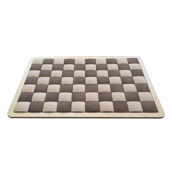 Diatomaceous Earth Tile Bath Mat, Pure Flair White x Brown, Large