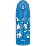 Thermos Water Bottle Vacuum Insulation, 2-Way Bottle, Navy Heart