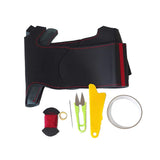 Tricolor Exchange N-BOX (JF3/4), N-BOX Custom (JF) N-VAN (JJ) DIY Steering Genuine Leather Rewinding Kit [NS Design] [1NS1H41] Left and Right Black Leather P x Top and Bottom Black Leather x Red Stitching X Red Center