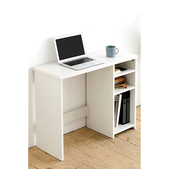 Yamazen Desk White (with rack) A4 compatible (height adjustable shelf) PC desk Study desk Storage Width 90 x Depth 35 x Height 70 cm Assembly White CRD-9035 (JW3D) Telework
