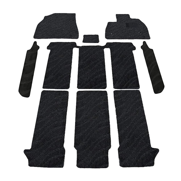 D.I Planning Floor Mat & Wide Step Mat Set, for New NOAH VOXY 90 Series / Hybrid Vehict, 7 Seaster / Small Center Console, WoveN Pattern, Black, External Product
