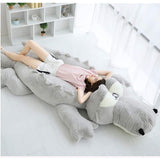 HYAKURI Plush Doll, Extra Large, Crocodile, Bear, Animal, Body Pillow, Celebration, Fluffy, 90.6 inches (230 cm), Gray