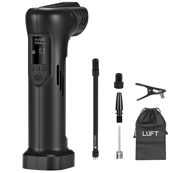 Luft Electric Air Compressor for Bicycle, Cars, Motorcycles, Rechargeas, Cordless, Compatible with All Valves, Ball Float Valve Included, 2,000 Mah.