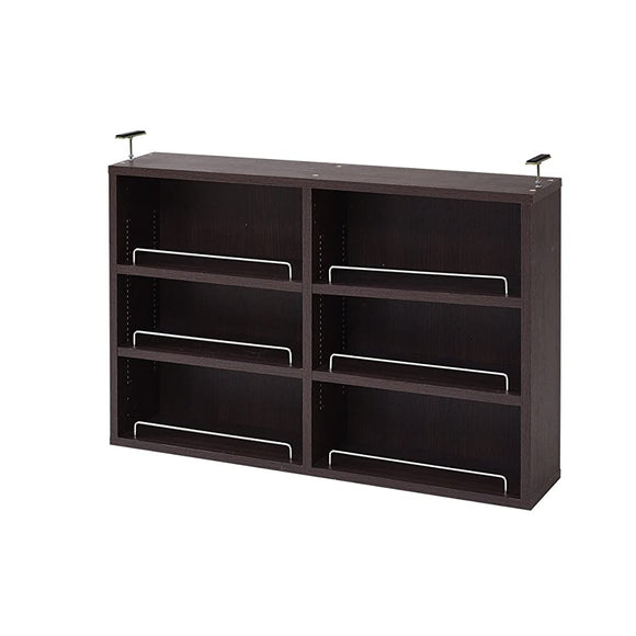 JK Plan MEMORIA FRM-0104-DB Open Bookcase, Paperback Bookcase, Rack, Shelves, 0.4 inch (1 cm) Spacing, Movable, Thin, Top Stand, Width 31.9 inches (81 cm), Dark Brown