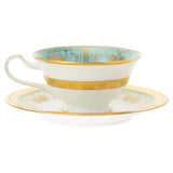 Noritake P59587/4857 Cup & Saucer (Pear Set) (Coffee/Tea) 220cc Georgian Turquoise 2 Guest Bone China