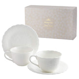 Narumi 51952-23144 Small Plates, White, Diameter 6.7 inches (17 cm), Honiton Lace, Bright, 4 Pieces