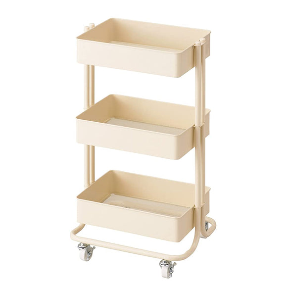 Pearl Metal 3-Tier Storage Shelf, Rolling Cart