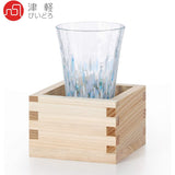 Aderia F-71962 Tsugaru Vidro Japanese Sake Glass, Yukihana (Seka) 3.4 fl oz (95 ml), Masuled Cup, Flower Meguri, Made in Japan