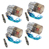 UNIVERSAL ROUND EUROPEAN TURN Signal, Yellowing, Includes Mounting Stay, Set of 4