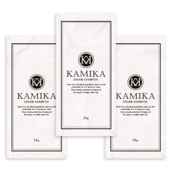 KAMIKA Cream Shampoo [Black Hair, Glossy Hair, Gray Hair Care, All-in-One,  Paraben Free] Trial 3 Days' Worth