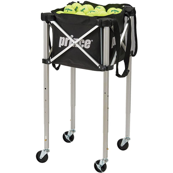 Prince PL065 Tennis Ball Basket with 3 Levels of Height Adjustment, Locking Pin Casters