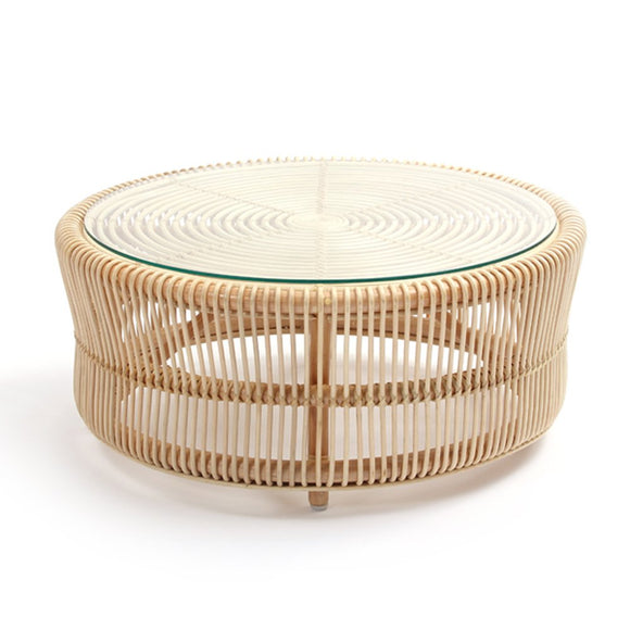 Rattan World T280ND Round Glass Table Low Type