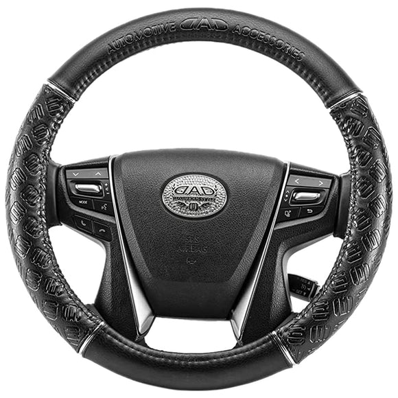 Garson D.A.D HA459-01 Steering Wheel Cover, Steering Cover Type, Monographer, Size M, Black