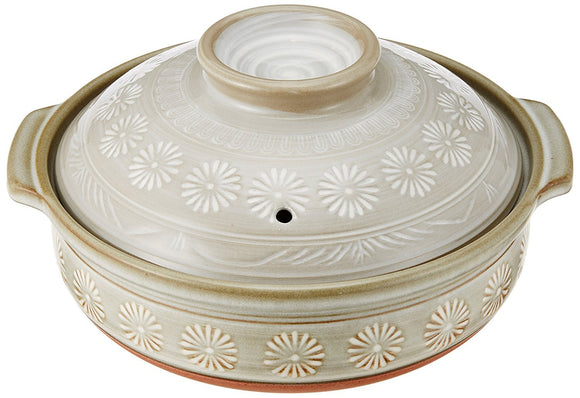 Banko Ware Ginpo Pot, Hanamishima, Grays