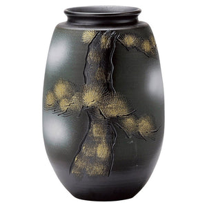 Shigaraki Ware MR-1-2579 Hechimon, Flower Base, Large, Brown, Natsume Old Pine Pottery