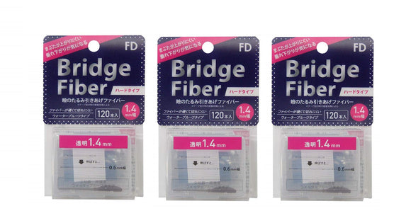 FD Bridge Fiber Eyelid Drooping Prevention Tape [Hard Type] Transparent 1.4mm Width 120 pieces x 3 pieces