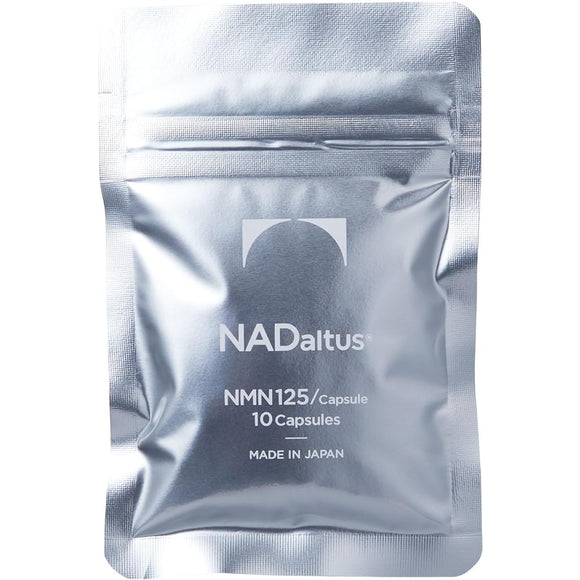 NOMON NADaltus NMN Supplement 10 Capsules 1250mg (125mg per day) Made in Japan High Purity 99% or higher Yeast Derived β-NMN Completely Made in Japan GMP Certified Human Clinical Trials Completed Anti-Doping Certification No Animal Mark Nadaltus