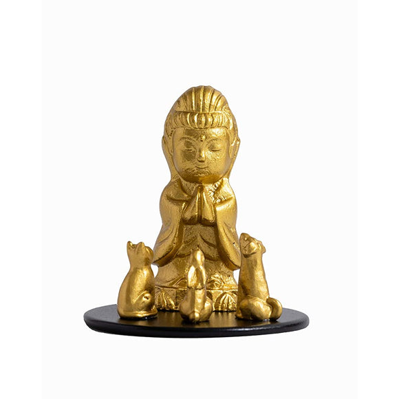 Buddha Statue Pet Mini Kannin Buddha Buddha Figurine, 2.3 inches (5.8 cm) (Gold), Animal Protection / Pet Commemoration, Takaoka Copperware (PKannon/XS)