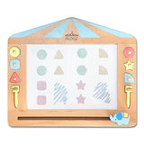 RiZKiZ Wooden Drawing Board, Repeated Drawing and Erasable, Multicolor, No Paper & Ink Required, No Batteries Required, Educational Toy, Stamp, Food Inspection, Magnet